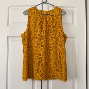 Gold Lace Overlay Tank